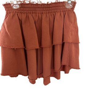 Aerie Terracotta Tiered Mini Skirt
